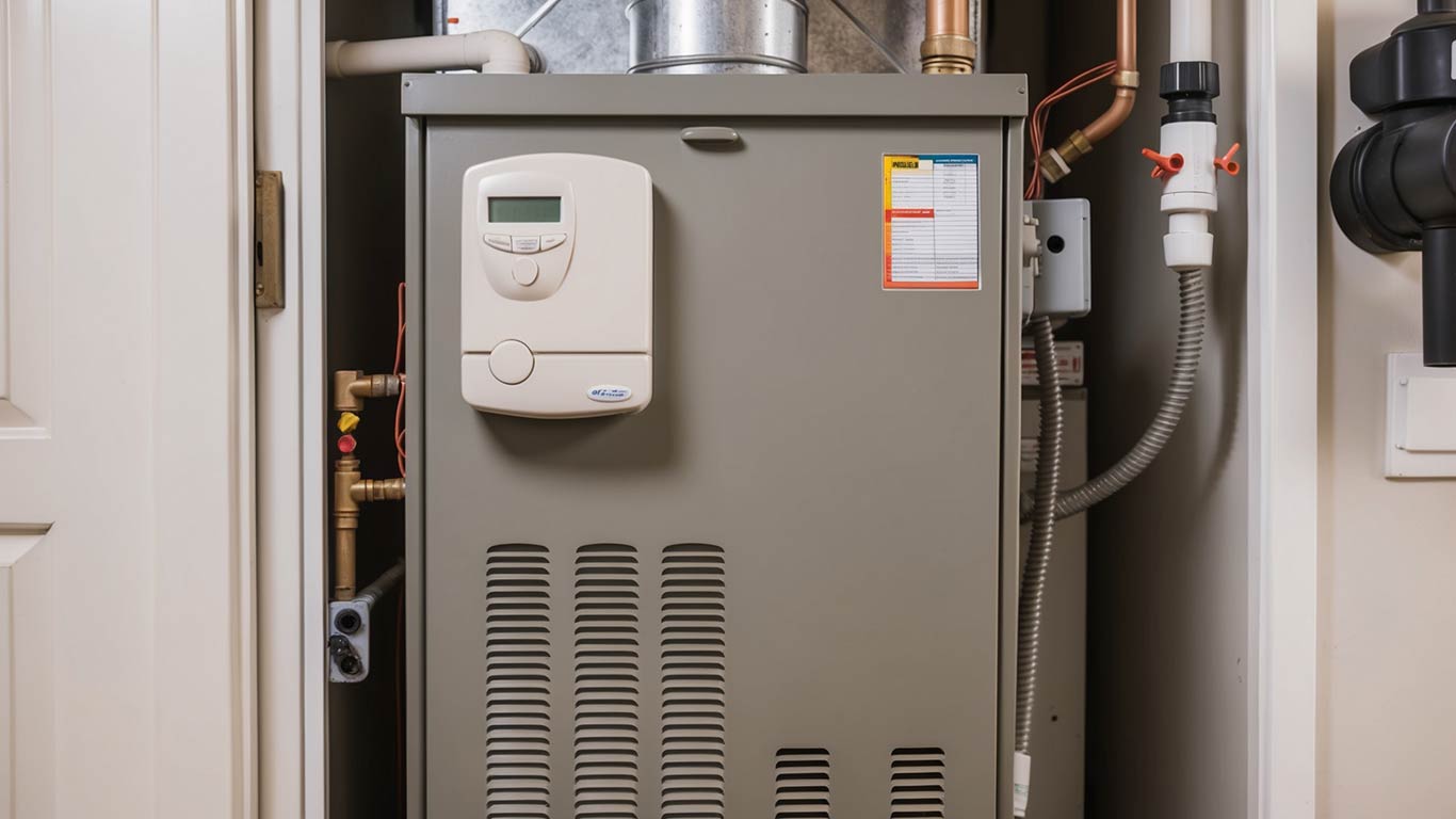 Close-up of a heating system in an off state, illustrating potential reasons for heaters failing to turn on, such as thermostat or ignition issues.