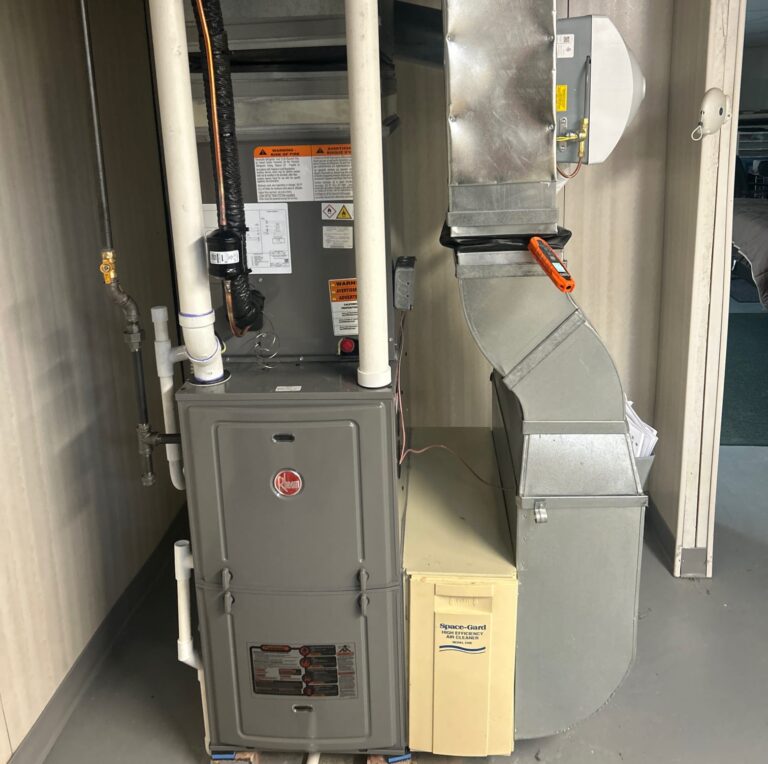 Newly installed furnace with a humidifier attached